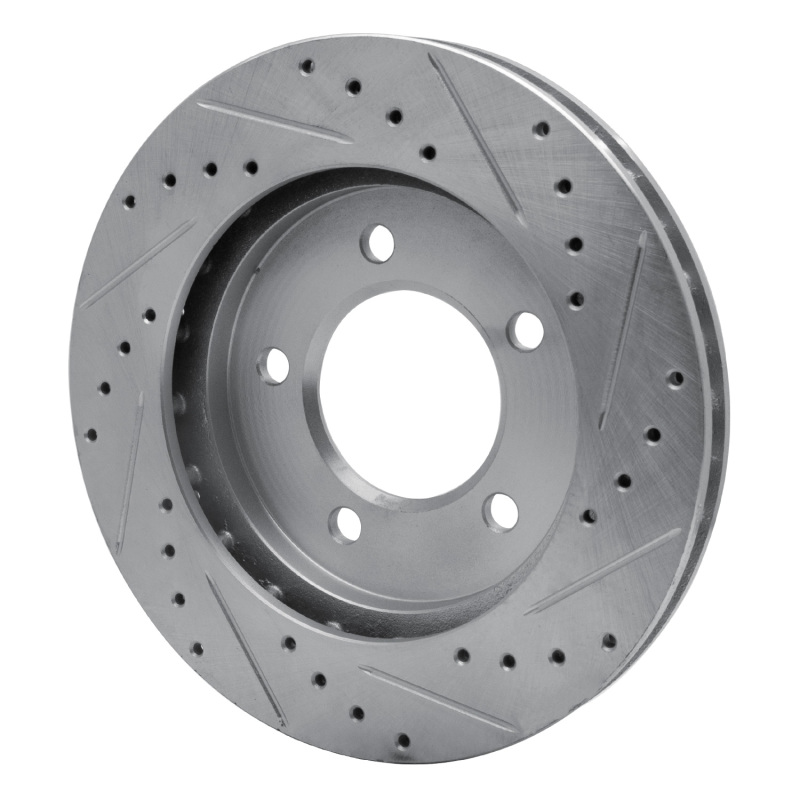 Ford Expedition Brake Rotor (1) - Front Left - R1 Concepts - Drilled & Slotted - Silver - `97-`02